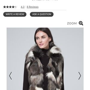 White House Black Market Faux Fur Vest - Black and White